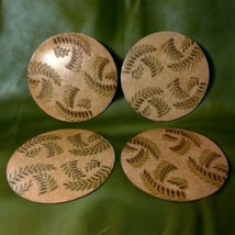 Fern Leaf Round Placemats x 4 PINO Fine Paper Creations Tropical Textured Beach - £28.02 GBP