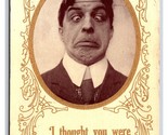 Comic pun Cross-Eyed man I Thought You Were Straight 1910 DB Postcard P21 - $5.08