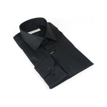 Mens 100% Italian Sheen Cotton Shirt High Quality SORRENTO Turkey 1131 Black image 6