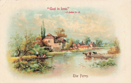 God Is LOVE-1 John Iv 8-THE FERRY-CHRISTIAN Colportage~Bible Verse Postcard - £5.45 GBP