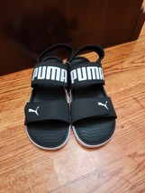 PUMA Backstrap Sandals Mens 13 Black White NEW 385971 02 - $39.47