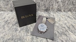 Bulova Men&#39;s Classic Chronograph Silver Stainless Steel Date Watch 41 MM... - $4,657.69 MXN