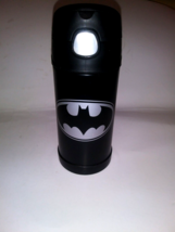 Batman Funtainer 12 oz Thermos Stainless Steel Black Straw NWOT - £13.55 GBP