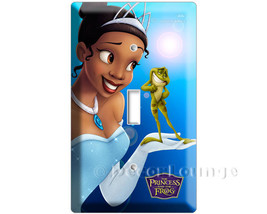 Princess Tiana and a frog Blue background single light switch wall plate... - €10,35 EUR
