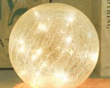 Crackle Globe Led Lamp Battery Operated, Lighted Glass Orb For Festival ... - $32.99