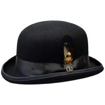 Men Bruno Capelo Hat Australian Wool Round Crown Bowler Derby BO320 Black image 2