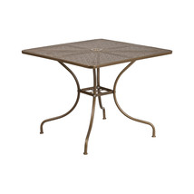 Flash Furniture 35.5 in. Square Gold Indoor &amp; Outdoor Steel Patio Table - $185.36