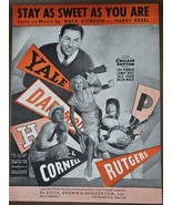 YALE&quot;Stay As Sweet As You Are&quot;1934 VTG Piano, Guitar Sheet Music-RUTGERS... - $9.81