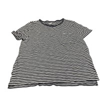 Old Navy T-Shirt Women&#39;s Large Navy White Boyfriend Striped Cotton Crew Neck - $21.28