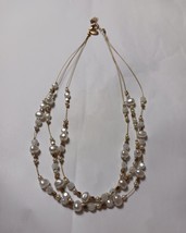 Charming Charlie necklace 3 Strand Faux Pearl Goldtone 18&quot; - $135.30 MXN