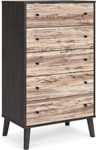 Ashley Piperton&#39;S Signature Design 5 Drawer Chest In Black And Light Brown. - £215.35 GBP