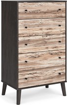 Ashley Piperton&#39;S Signature Design 5 Drawer Chest In Black And Light Brown. - $272.97