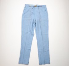 Vintage 50s Streetwear Mens 36x34 Distressed Belted Chino Pants Light Blue USA - £77.83 GBP