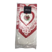 Vintage Valentine&#39;s Day Paper Art Table Cover 54” X 102&quot; Hearts Indianap... - £11.06 GBP
