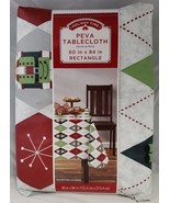 Holiday Time Nutcracker Argyle PEVA Vinyl Tablecloth Multicolor 60&quot;x84&quot; - $346.06 MXN