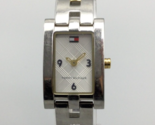 Tommy Hilfiger Tank Watch Women 20mm Silver Gold Two Tone New Battery 7.25&quot; - £23.48 GBP