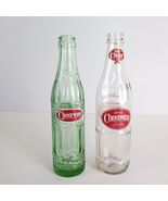 Set 2 Cheerwine Glass Soda Bottles 1967 8oz Green &amp; 12oz 2017 100th Anni... - €21,46 EUR