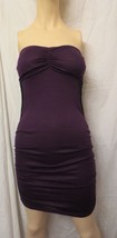 Fashion Magazine Plum Purple Womans Sz M net &amp; Ruched Bodycon Strapless ... - £15.67 GBP