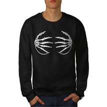 Wellcoda Skeleton Hands Mens Sweatshirt, Bone Funny Casual Pullover Jumper - £23.90 GBP+