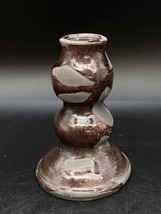 Raku Studio Pottery Ceramic Glazed Hand Crafted Candlestick 5” Signed Susan - £17.59 GBP