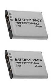 TWO 2 NP-BK1 NP-BKI NP-FK1 Batteries for Sony DSC-S750 S780 S950 S980 W180 W370 - $26.95
