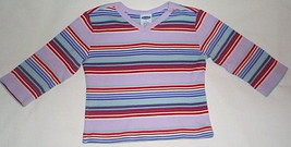 Girls Old Navy Lilac Blue Stripe Long Sleeve Top  Size 5 - $5.95