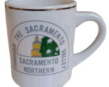 Vintage Sacramento Northern Railway Gold Rim Coffee Mug 8 oz - £11.69 GBP