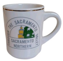 Vintage Sacramento Northern Railway Gold Rim Coffee Mug 8 oz - £11.64 GBP