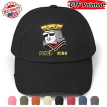 Novelty Poker King Distressed Cap Lucky Poker Card DTF Printed Nevada La... - $24.99
