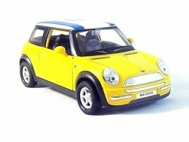 Mini Cooper - Welly 1/38 Gelb Diecast Auto Sammlermodell, Sammlerstück, Neu - $32.54