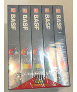 BASF 6 Hour Blank VHS Tapes Lot of 5 Tapes T-120 6 Hour Extra Quality Se... - $44.55