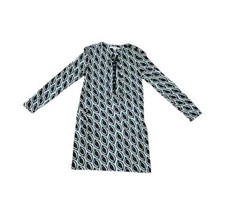 DIANE VON FURSTENBERG 100% Silk Knit Tunic Dress Nana Petal Print Sz 8 - £43.52 GBP