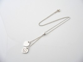 Tiffany &amp; Co Silver Return to Tiffany Hearts Dangling Dangle Necklace Gift Love - £277.53 GBP