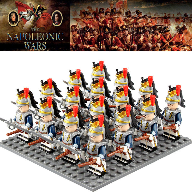 16pcs French Cuirassier Cavalry Napoleonic Wars Minifigure Set - $25.89