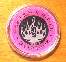 (1) Hard Rock Casino ROULETTE Chip-Pink- VEGAS -Silver Flames- Outside H... - £7.04 GBP