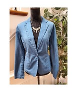 J.Jill Women Blue Linen &amp; Cotton Long Sleeve Single Breasted Blazer Size... - $34.65