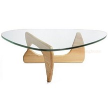 Noguchi Style Glass Triangle Coffee Table Blk, Chry, Dark/Mid Walnut, Gr... - £474.03 GBP