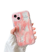 Anymob iPhone Pink Graffiti Oil Painting Phone Case Luminous Shockproof Soft  - £23.24 GBP