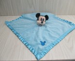 Disney Baby Mickey Mouse aqua blue lovey security blanket embroidered Wa... - $10.39