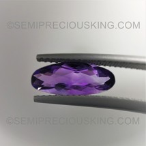 Natural Amethyst African Oval Checkerboard Cut 12X4mm Grape Purple Color... - $27.13