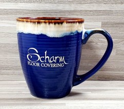 &quot;Scharm Floor Covering&quot; Blue Drip Glazed 12 oz. Ceramic Coffee Mug Cup - $14.37