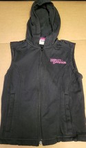 Harley Davidson Hooded Vest Sleeveless Jacket Black Full Zip Woman Small - £14.93 GBP