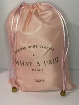 New Odeme What a Pair Light Pink Stemless Silicone Wine Glasses (2) with bag - £9.68 GBP