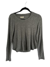 MADEWELL Womens Top Gray Textured Knit Tee T-Shirt Pullover Long Sleeve Sz Large - £9.86 GBP