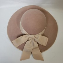 New BETMAR Women’s 100% Wool Wide Brim Hat Beige Taupe S/M Tags Vintage - £21.35 GBP