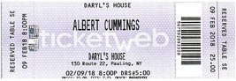 Albert Cummings Ticket Stub February 9 2018 Pawling New York - £11.64 GBP
