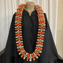 Graduation Money Lei 30 Crisp New Bills Folded Orange Card stock W/white... - £74.27 GBP