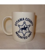 Ottawa County Mounted Unit Mug Coffee Cup 10 oz Michigan White Blue Horse - £12.01 GBP