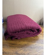 Vintage 100% cotton thermal blanket full size Maroon Red - $557.81 MXN