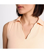Walter Hagen Women&#39;s Clubhouse Scallop Sleeveless Golf Polo Peach Size M... - $28.07 CAD